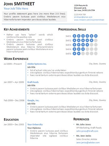 modele de cv 1 page