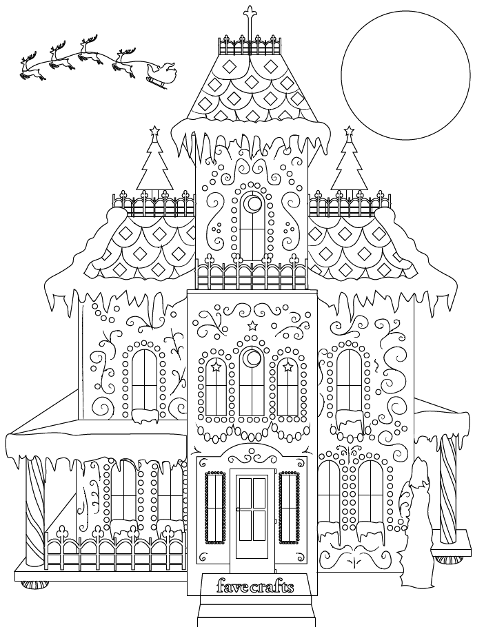 Breathtaking Gingerbread House Coloring Page Pdf Favecrafts Com