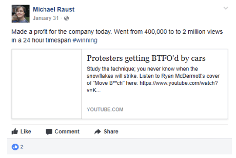 The post originally came from The Daily Caller, a right-wing website. The Caller also deleted their post. The author previously boasted about its popularity on Facebook.