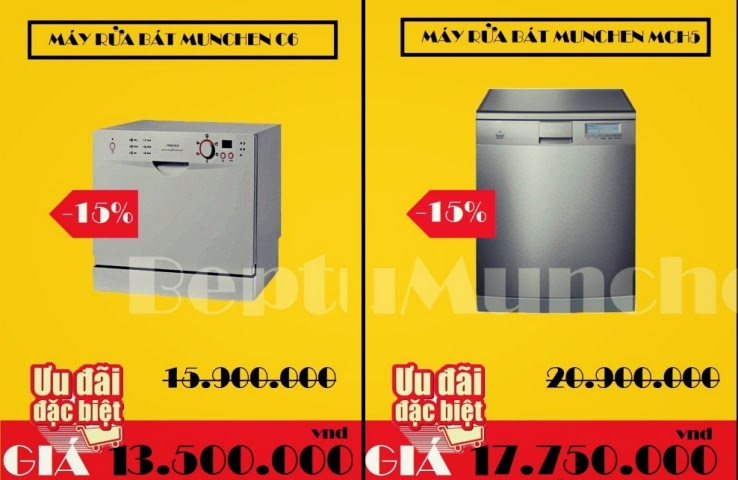 Khuyến mãi giảm giá khi mua máy rửa bát Munchen