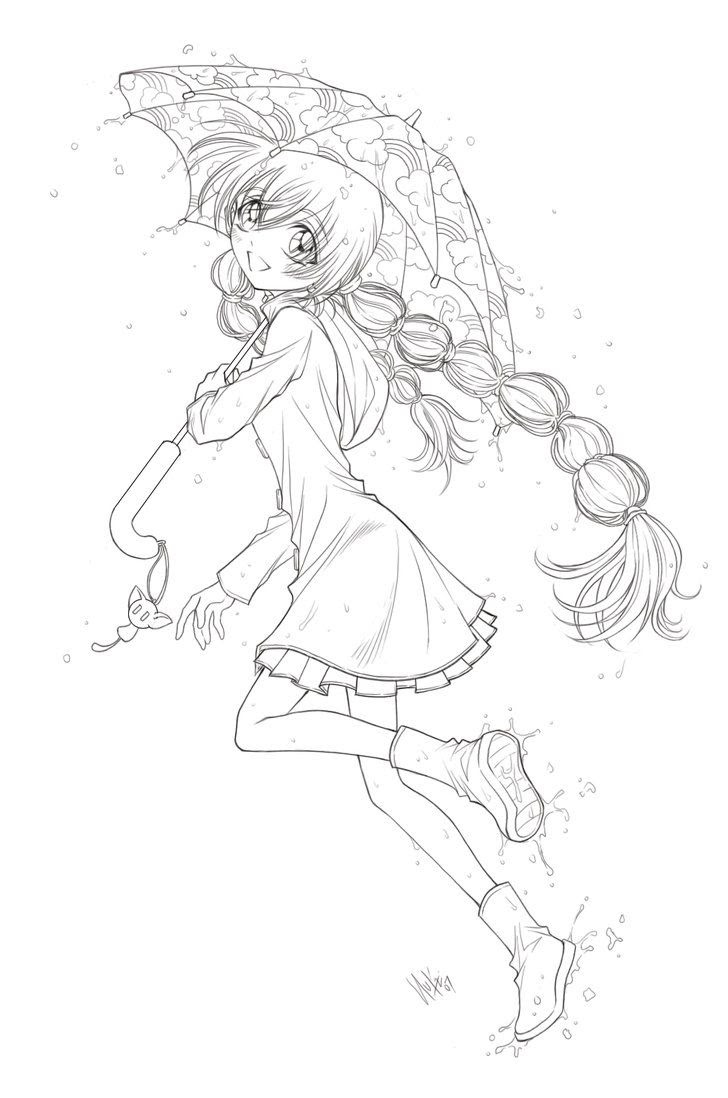 Download anime line art clipart - Clipground