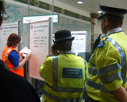 Travel updates at Hammersmith tube station