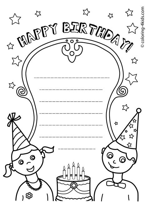  printable birthday cards for coloring