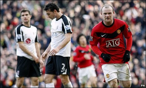 Wayne Rooney (right) scored twice against Fulham