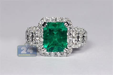 Greg kwiat offers eight ways to make sure yours does. Womens Emerald Diamond Gemstone Ring 18K White Gold 4.44 ct