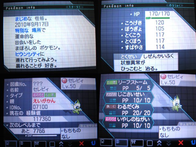 ワタシのポケモン戦記 ポケモンbwゾロアイベントによるセレビィの変化