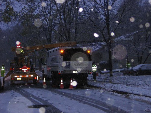 Crane with new electrical pole