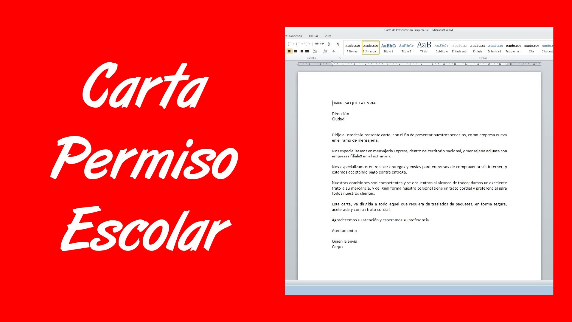 Ejemplo de carta formal escolar - Ejemplos De
