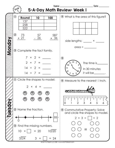 3rd grade daily math spiral review teacher thrive math spiral
