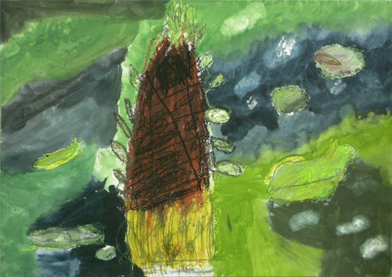 山田 小学生 観察画 筍とソラマメ 絵画教室アトリエ５ 東横線元住吉 武蔵小杉 日吉駅から徒歩圏内