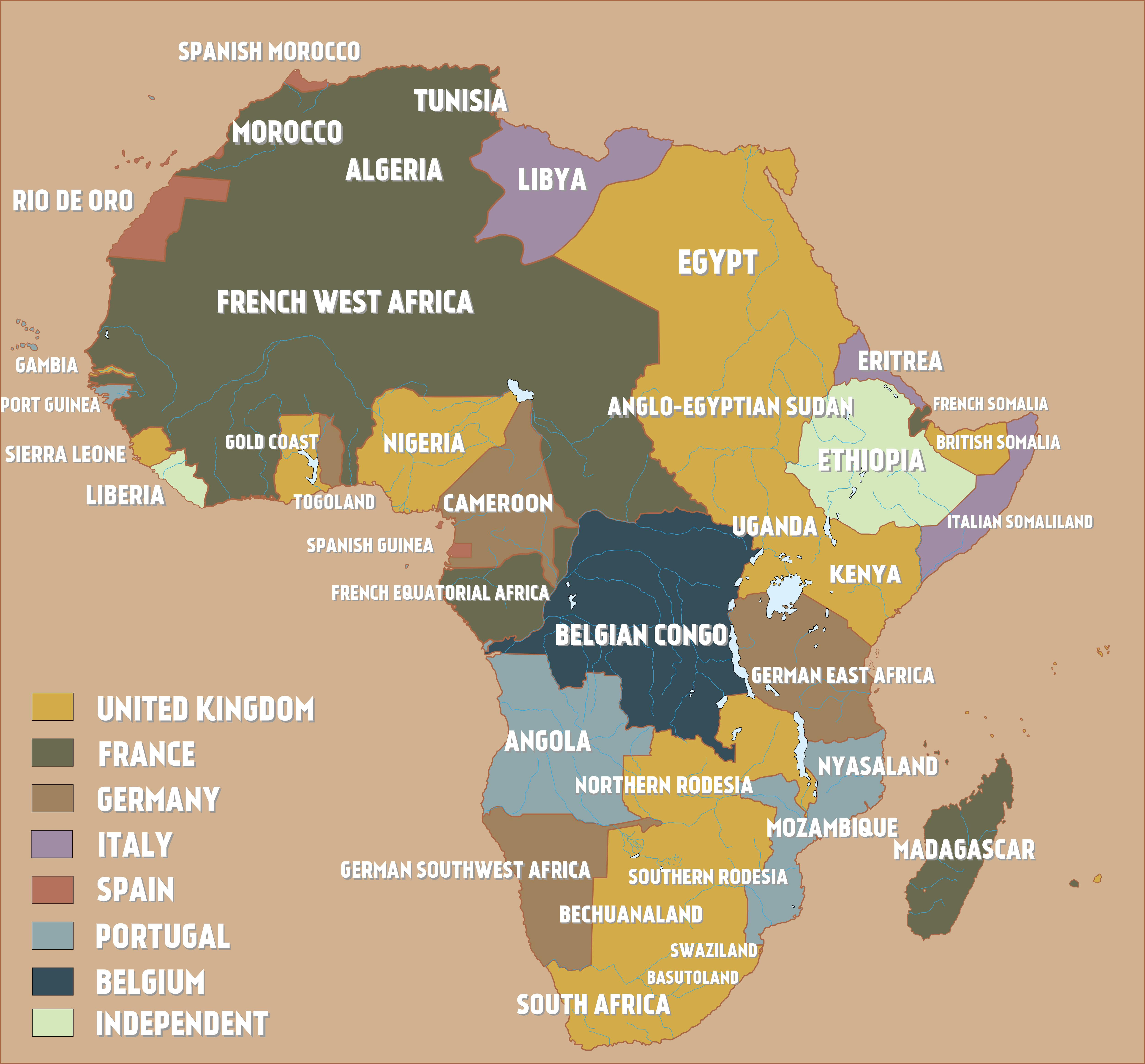 map of africa in 1914 Colonial Africa On The Eve Of World War I Brilliant Maps map of africa in 1914