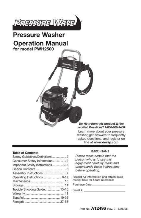 PDF Online Repair Manual For Pressure Washer