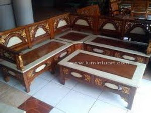 jual kursi  sudut  tamu minimalis bulan ukir kayu jati  