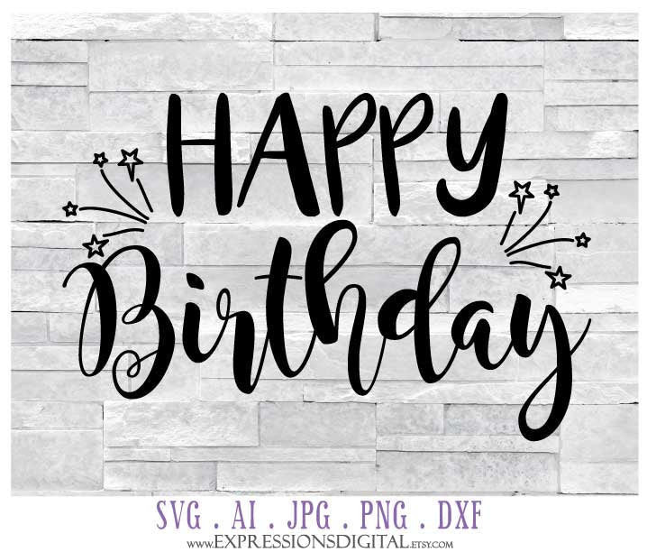 Download Printable Birthday Card Clipart Design, DXF Die Cut Cricut ...
