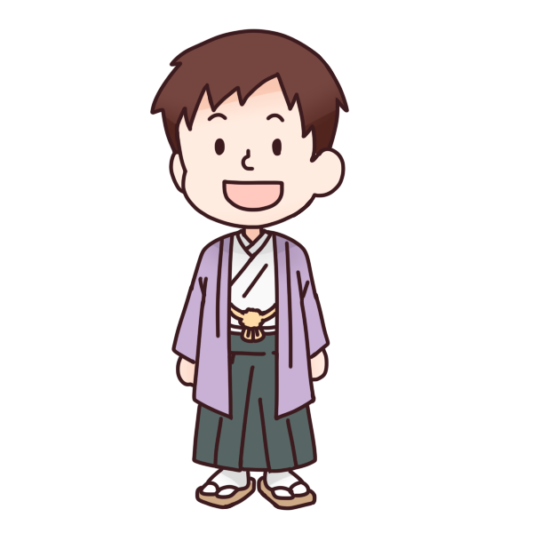 紫色の袴を着た男の人のイラスト かわいいフリー素材が無料のイラストレイン