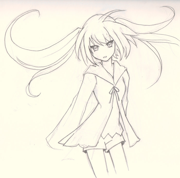 Simple Anime Girl Drawing At Getdrawingscom Free For