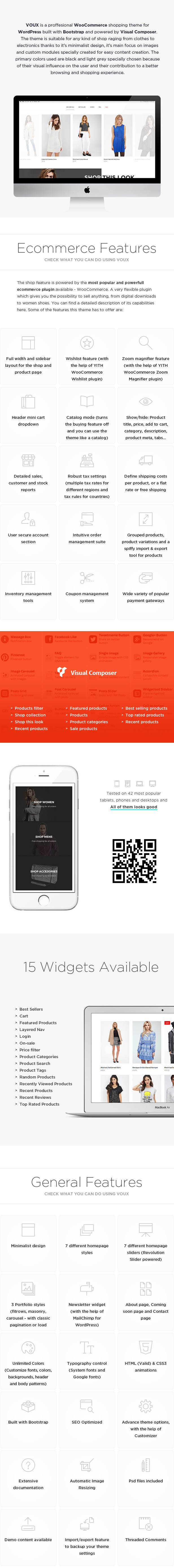 Voux WooCommerce Shopping Theme Features