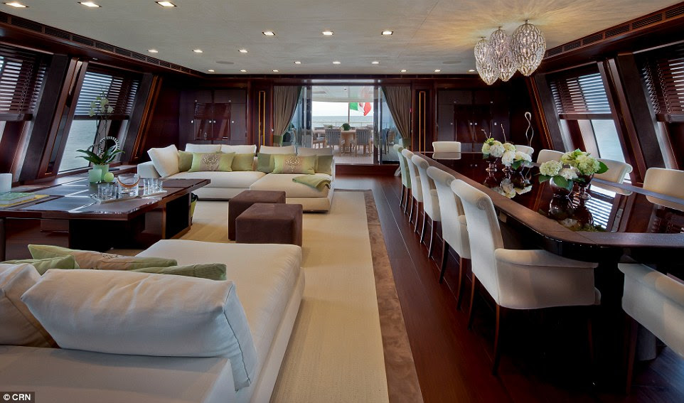Dinner party: The formal dining table comfortably seats 12 guests