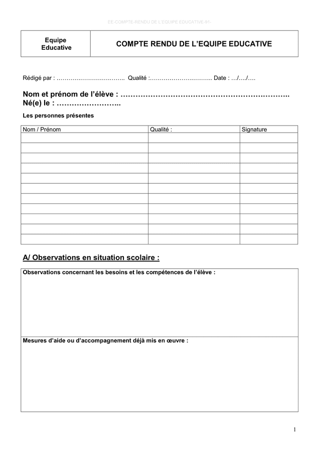 Modèle de compte-rendu - téléchargement gratuit documents ...