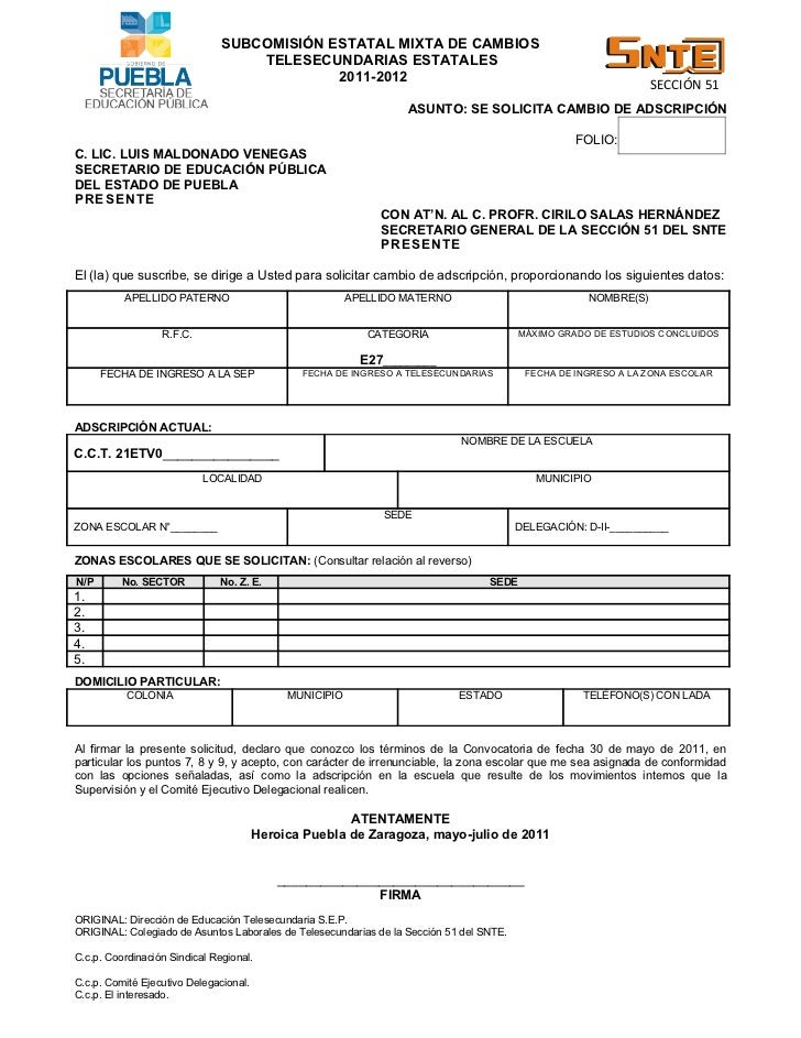 Formato cambio de adscripcin