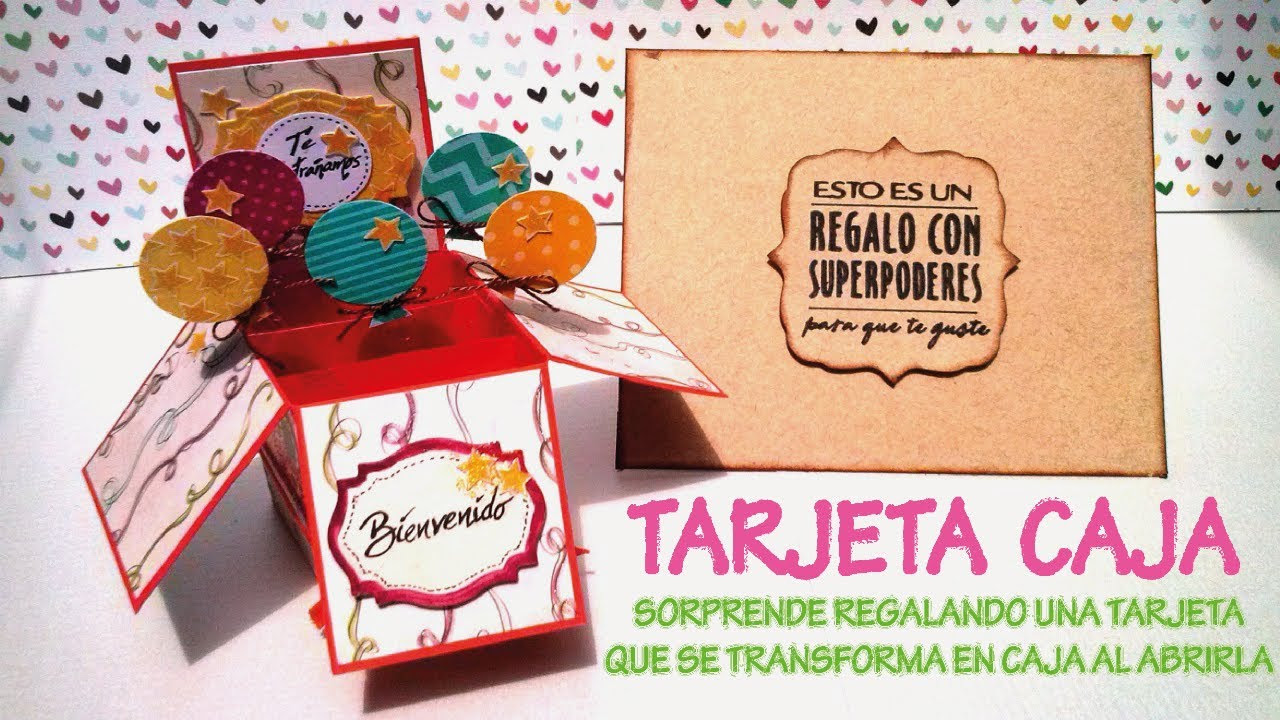 CÓMO HACER UNA TARJETA QUE SE CONVIERTE EN CAJA - YouTube