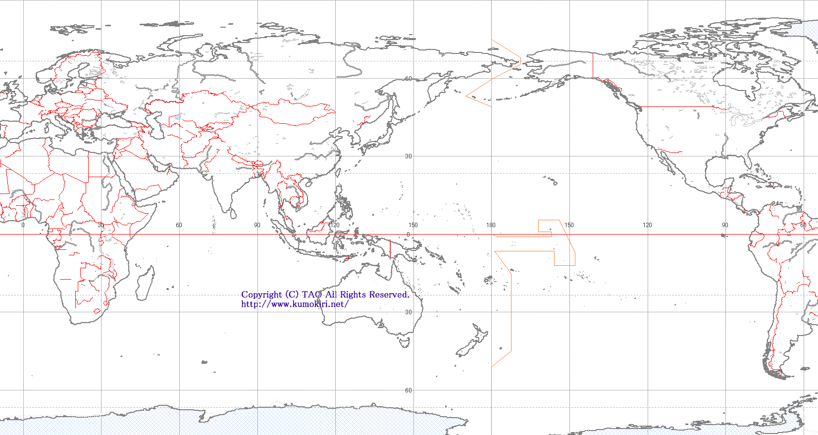 世界のタイムゾーン地図