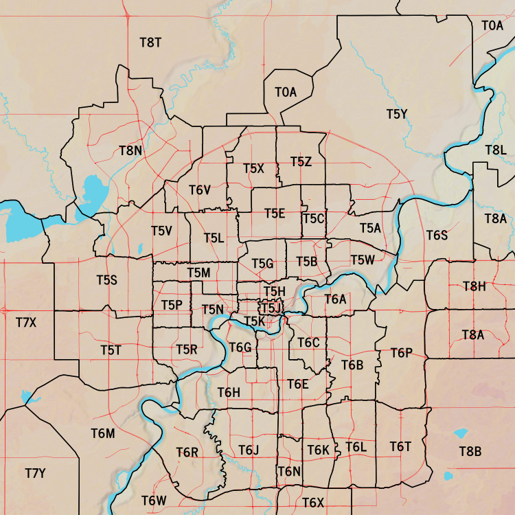 Sherwood Park Postal Code Map