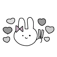 めんへらおたくうさぎ 白 Lineスタンプ でぶすた