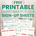Christmas Potluck Sign Up Sheet Free Printable