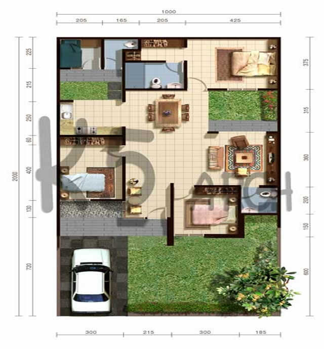 10 Desain Denah  Rumah  Idaman RUMAH  IMPIAN 