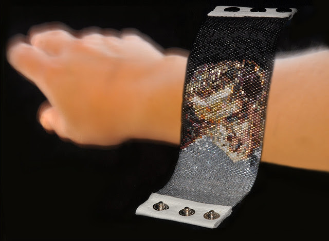 Orson Welles Tattoo Bracelet. Made by hand with Japanese Delica beads.