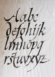 Calligraphy, roman font