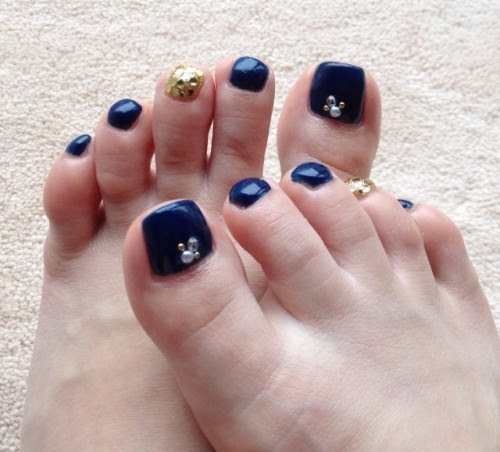 ネイビー ゴールドフット Nail Curaのblog By Nail Cura 音更町