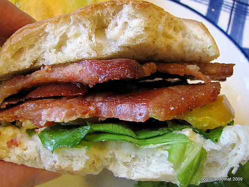 Home Cured Bacon in Kaiser Roll
