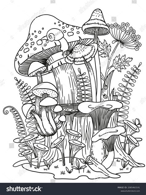 This mushroom has got a lot of detail to it, and there are so many ways that you could color it in. adult coloring pages mushrooms free printable templates