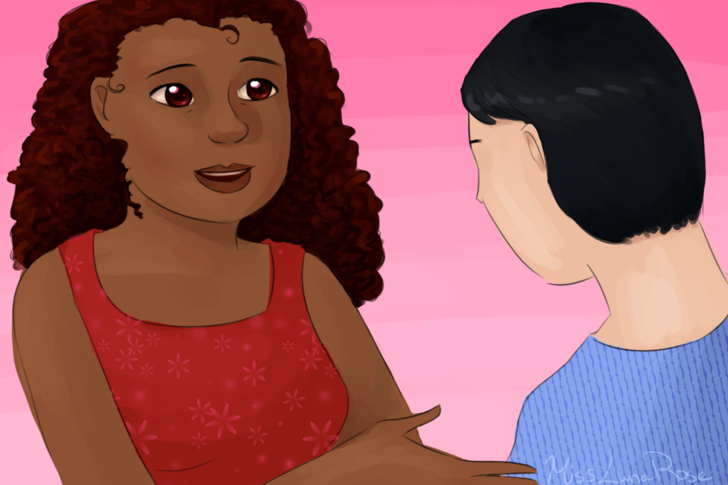 Woman Helps Sad Man.png