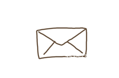 手描き風手紙 メール のアイコンイラスト 無料フリー素材