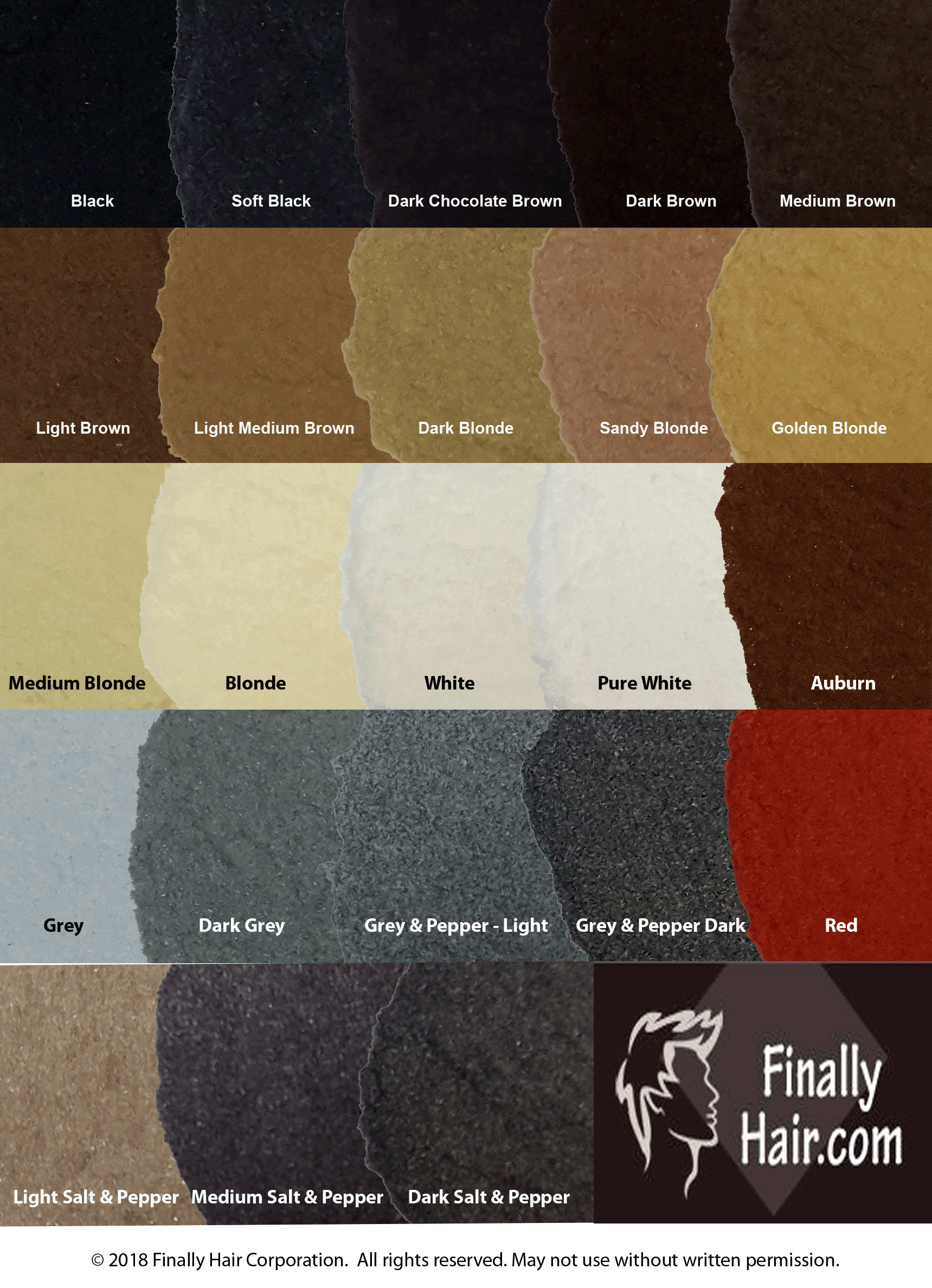 Finally Hair  Color  Chart Brown  Black Blonde Auburn Grey  