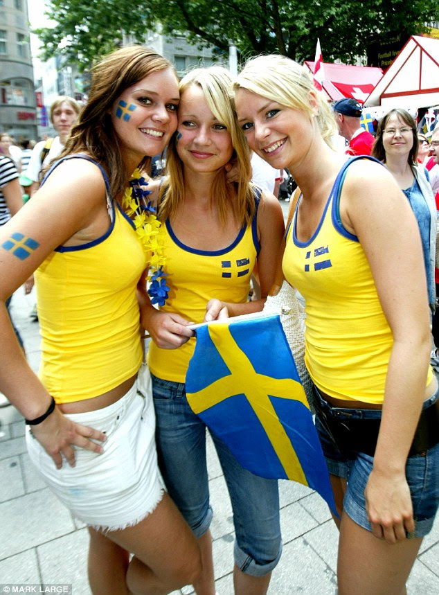 Happiness: The top 10 on the list is dominated by nations from Scandinavia. Citizens of these countries, such as Swedish nationals (pictured) are unsurprisingly also among the wealthiest on the planet too