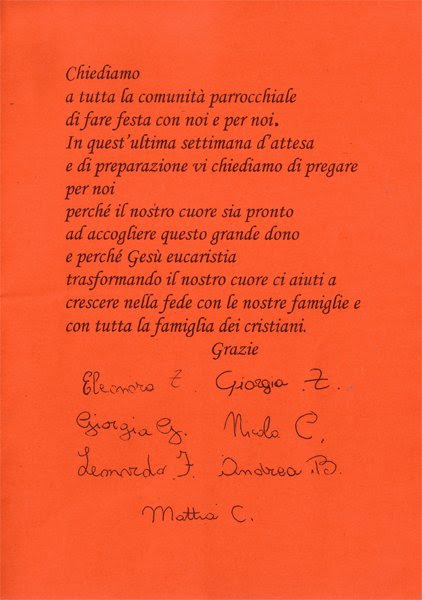 2006. Prima comunione