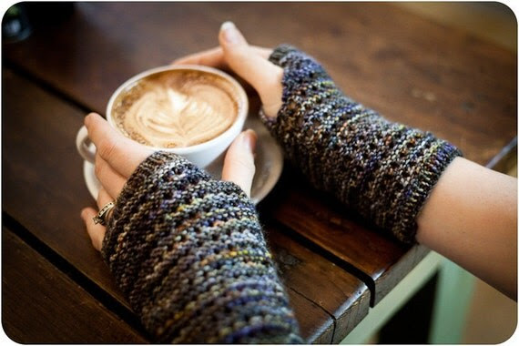 KNITTING PATTERN Lacy Inside Out Fingerless Gloves PDF