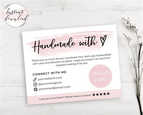  printable thank you cards business template poshmark etsy etsy thank