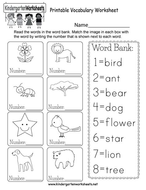 Finding free printable worksheets is an excellent way for teachers and homeschooling parents to save on their budgets. printable vocabulary worksheet free kindergarten english worksheet