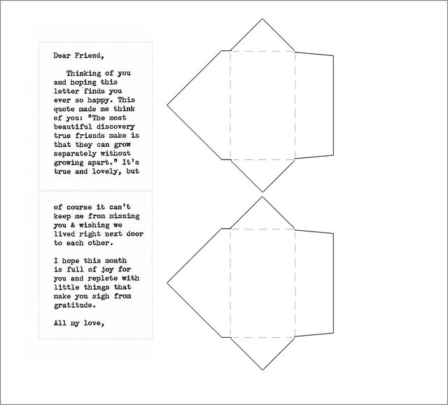 EXAMPLE mini letter & envelopes mel stampz