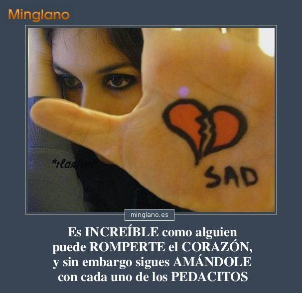 FRASES sobre CORAZONES ROTOS
