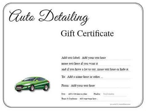Choose from our auto detailing gift certificate templates & customize them now. printable auto detail gift certificate template printable templates