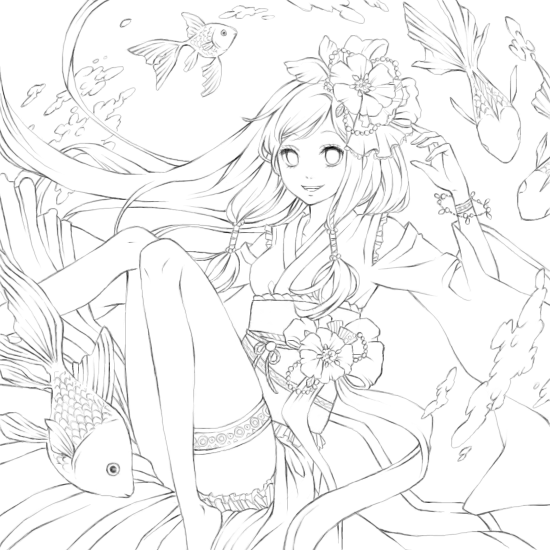 しじまさんのイラスト 金魚姫