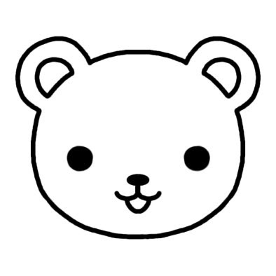 クマ 熊 動物の顔 動物 無料 白黒イラスト素材
