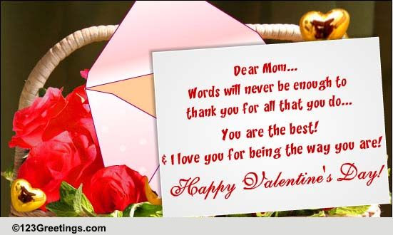 Happy Valentine's Day Mom! Free Family eCards, Greeting ... So, on this valentine's day share your heart and this valentine quote 2020 with your beloved one and get in return his or her heart connecting with you.