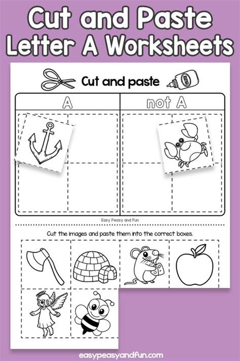  cut and paste letter a worksheets for kids alphabet worksheets